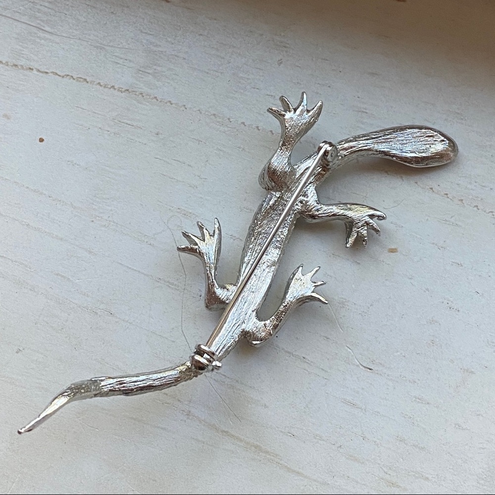 Vintage crystal lizard pin - Picture 11 of 12